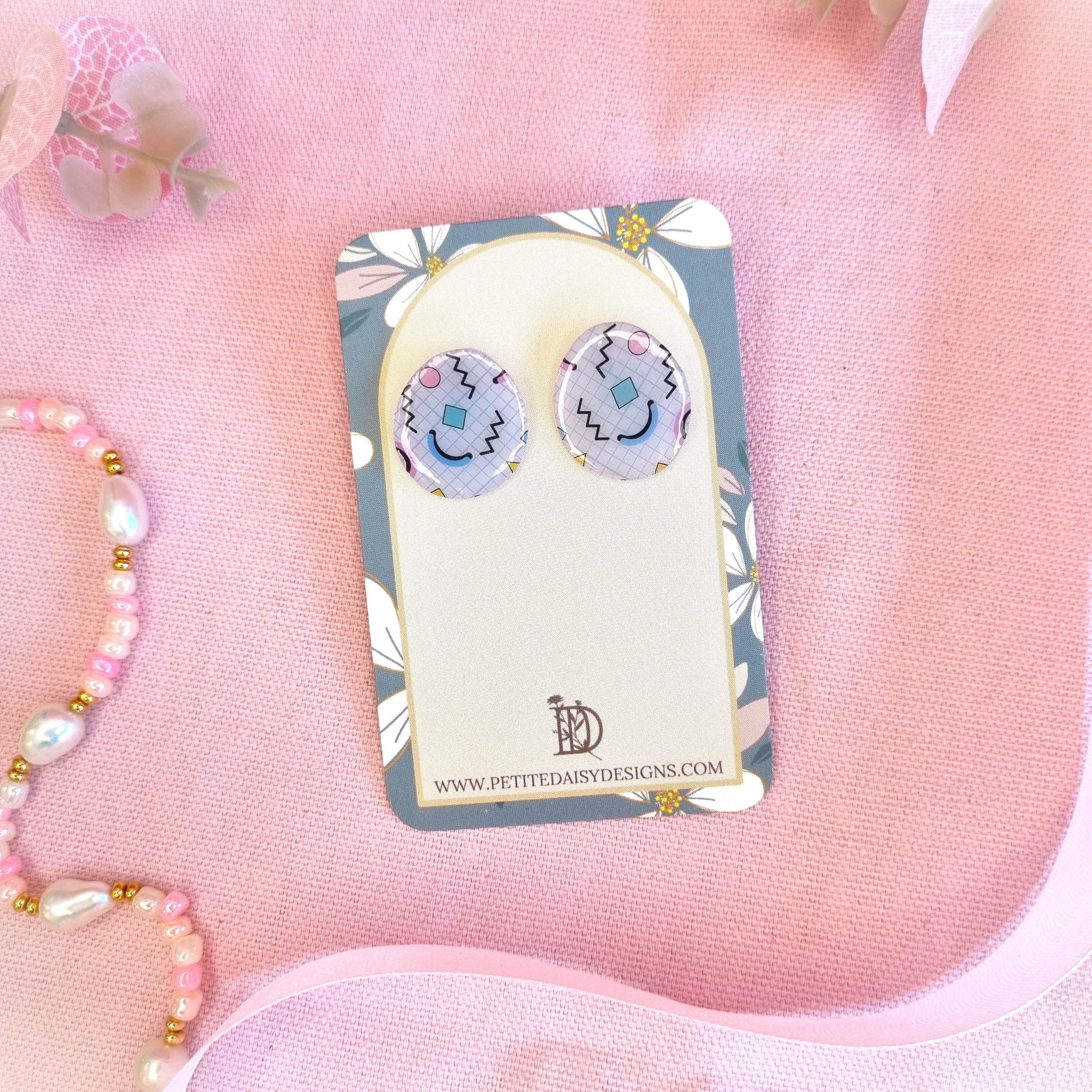 Statement Retro Stud Earrings