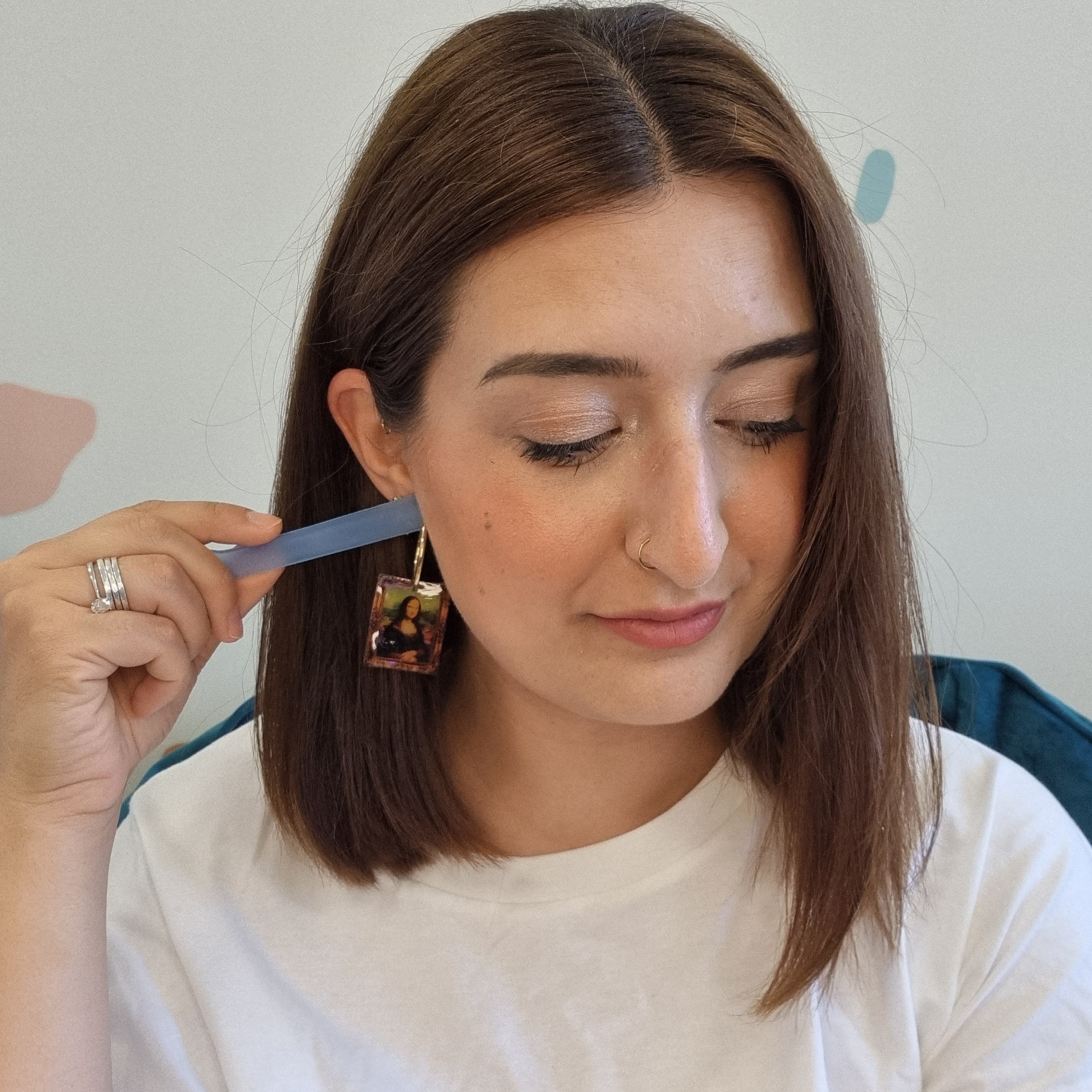 Mona Lisa Art Portrait Earrings