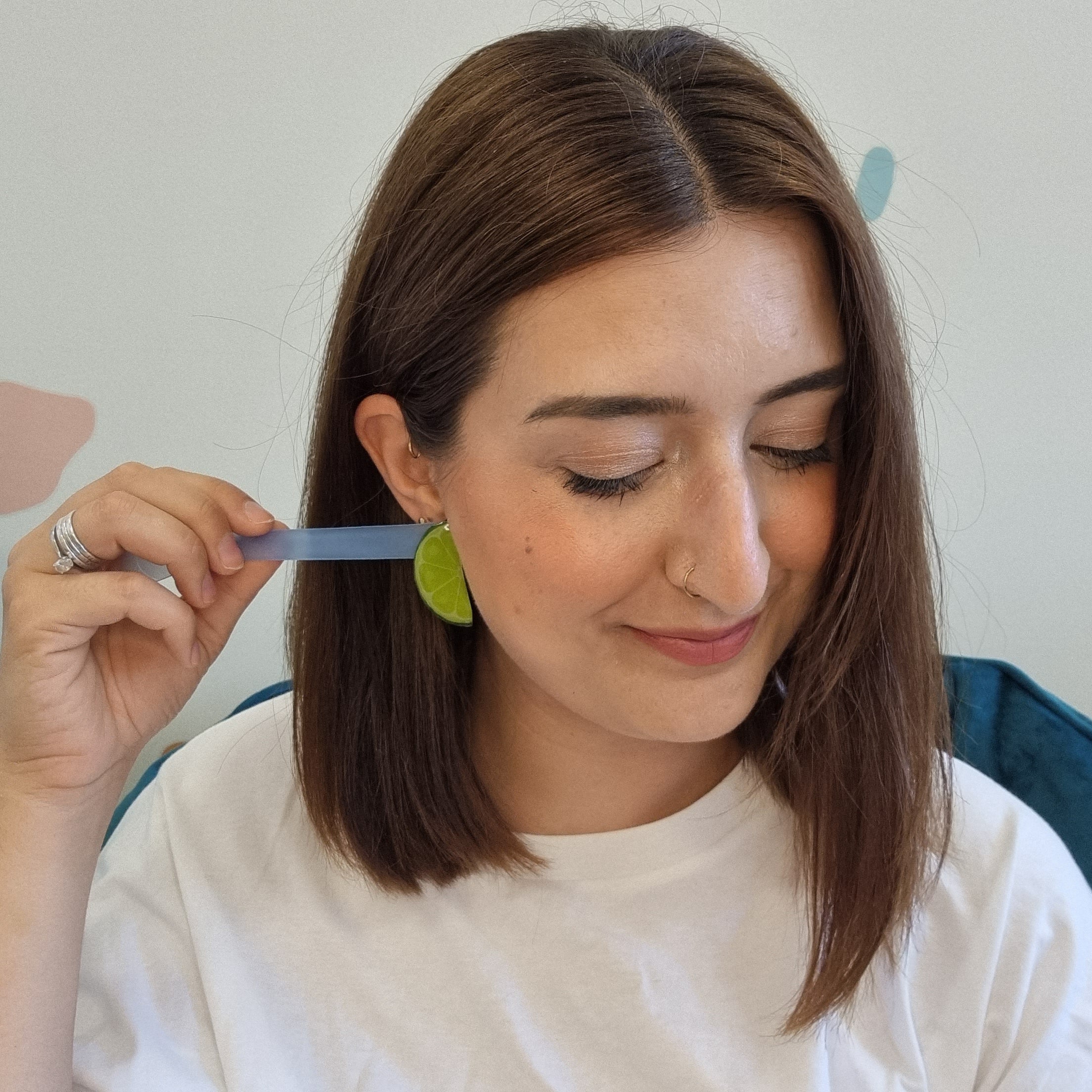 Large Half Slice Lime Statement Stud Earrings