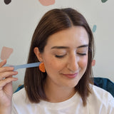 Large Half Slice Orange Statement Stud Earrings
