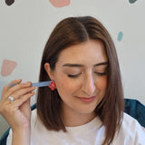 Red and Pink Chequered Flower Stud Earrings