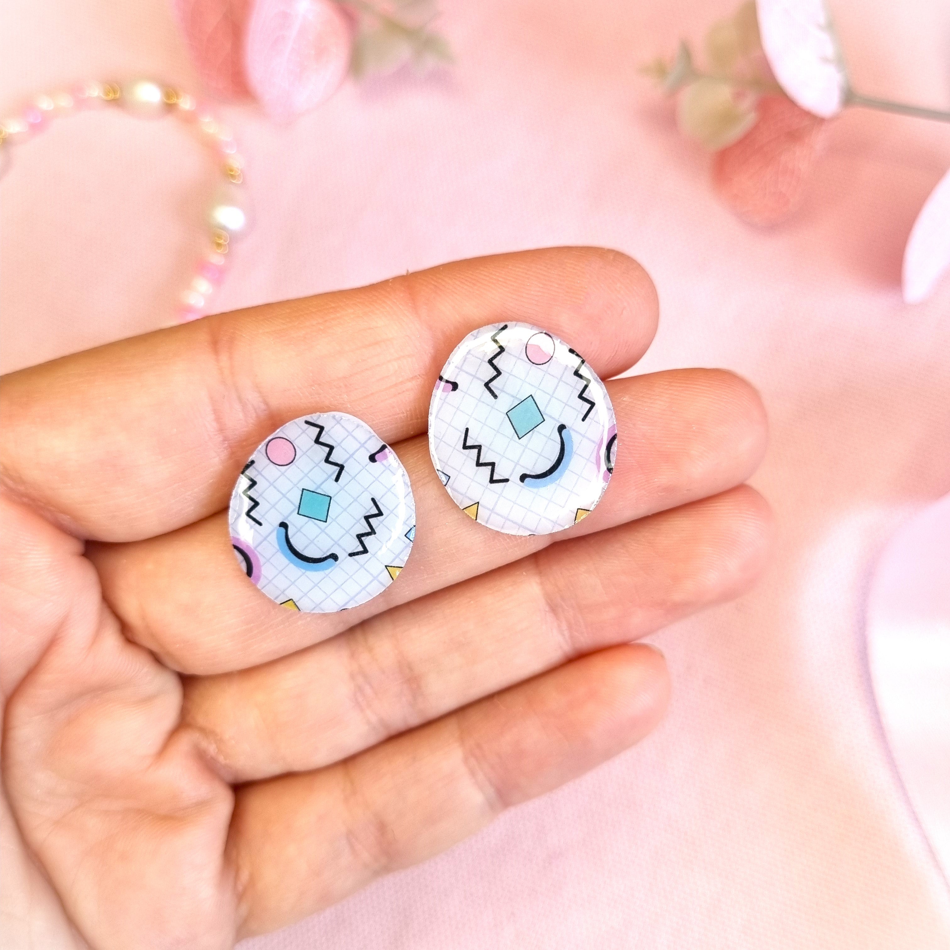 Statement Retro Stud Earrings