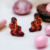 Tortoise Shell Abstract Large Stud Earrings
