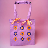 Purple Long Handle Double-Sided 'Feelin' Cute' Tote Bag