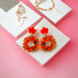 Large Autumn Wreath Earrings
