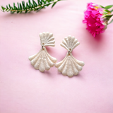 Art deco white earrings