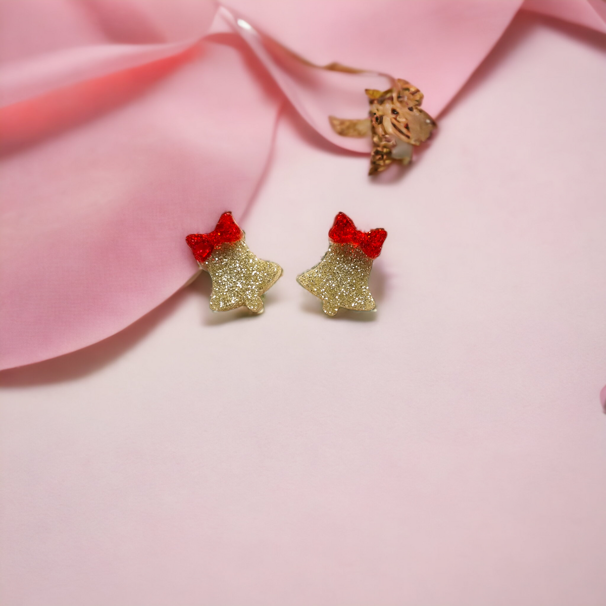 Jingle bell stud earrings
