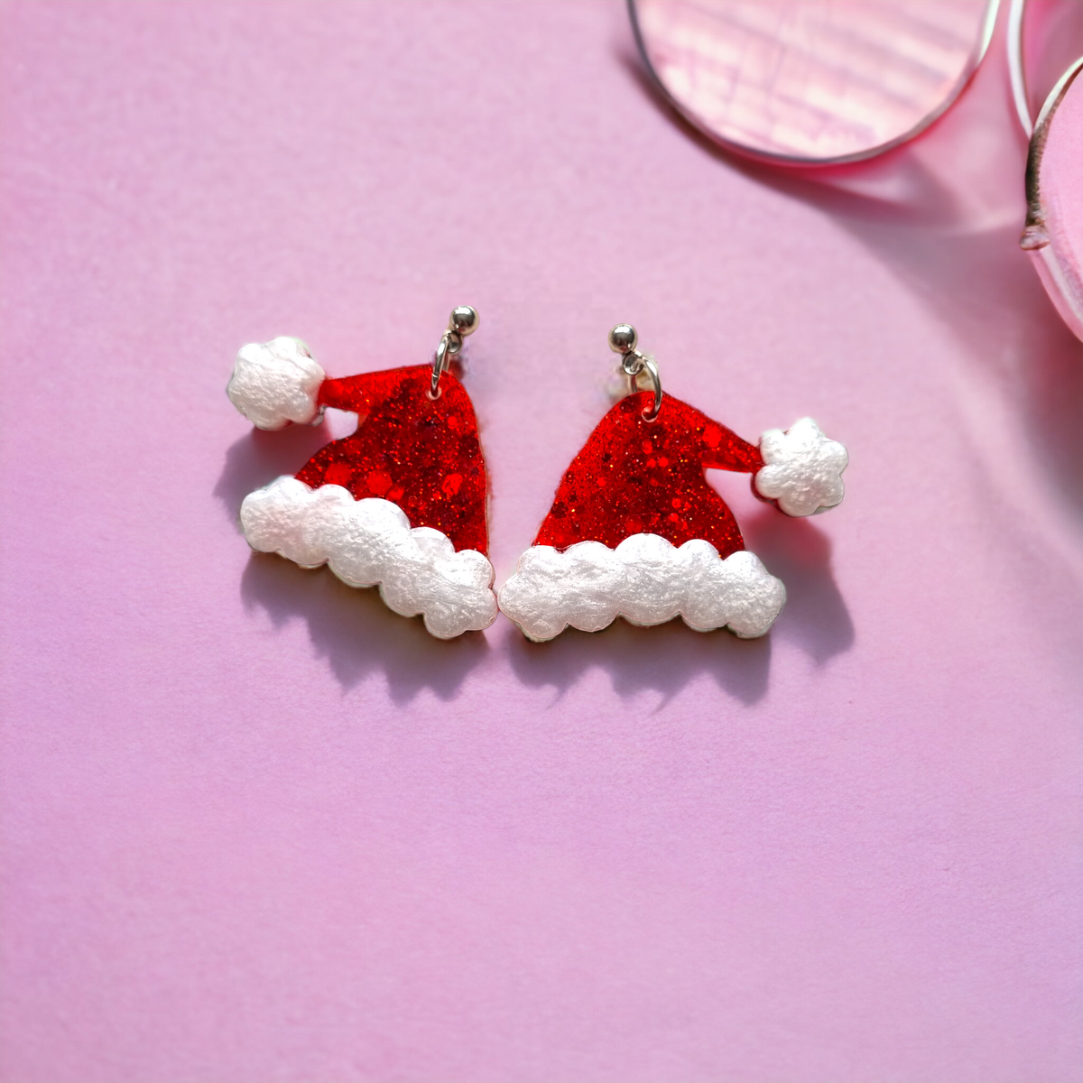 Large santa hat earrings