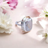 Large Baroque Pearl and Hammered Silver Ring
