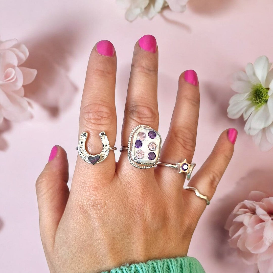Large Baroque Pearl Cubic Zirconia Gemstone Ring