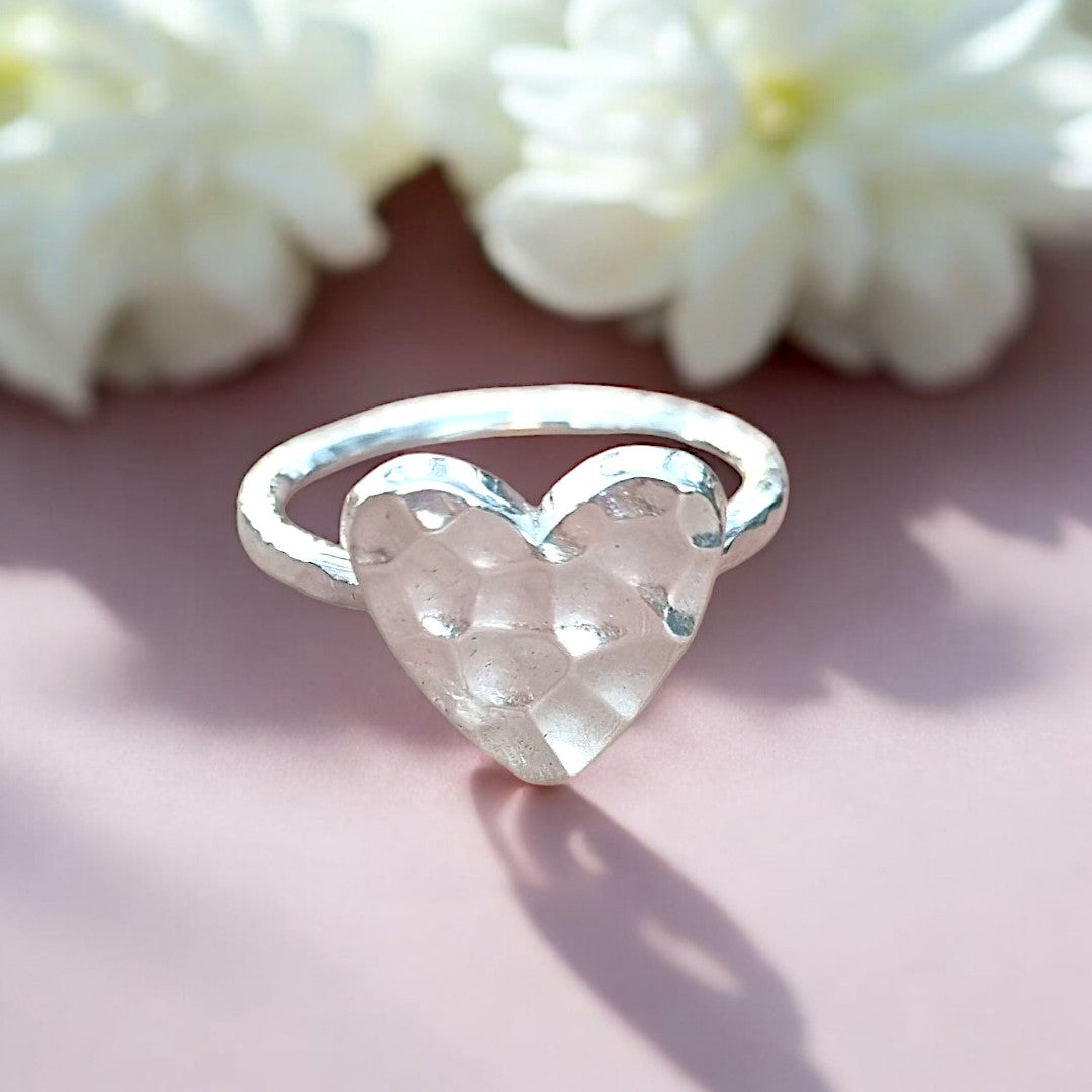 Hammered Heart Ring