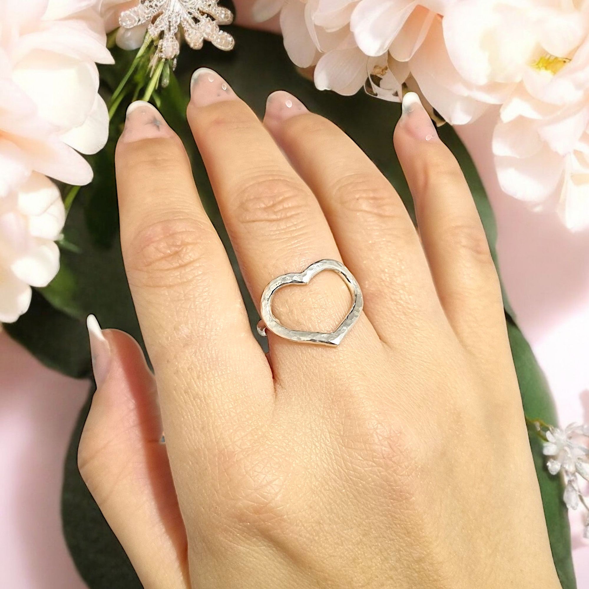 Hammered Heart Ring