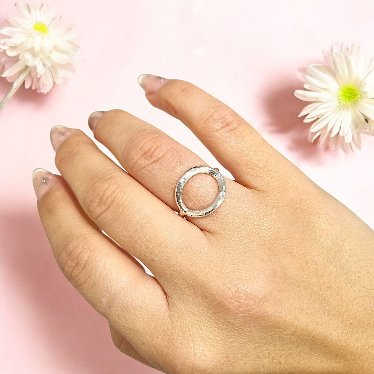 Hammered Circle Ring
