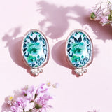 Green Floral Earrings