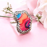 Abstract Colourful Chunky Ring