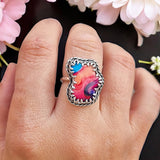 Abstract Colourful Chunky Ring