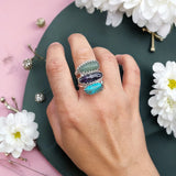 Trio Chunky Crystal Ring