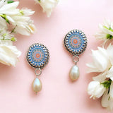 Statement Mosaic and Freshwater Pearl Earrings