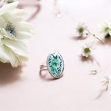 Green Dainty Floral Ring