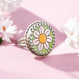 Chunky Green Daisy Ring