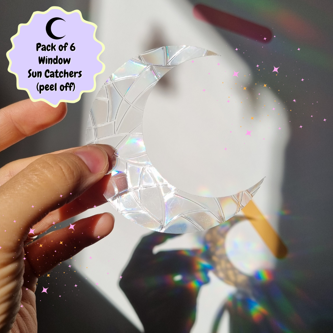 Crescent Moon Rainbow Window Sun Catchers