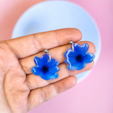 Blue Flower Dangle Earrings