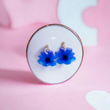 Blue Flower Dangle Earrings