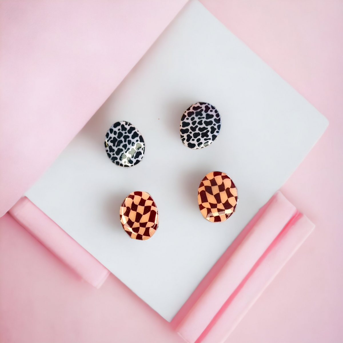 Duo Groovy Statement Stud Earrings