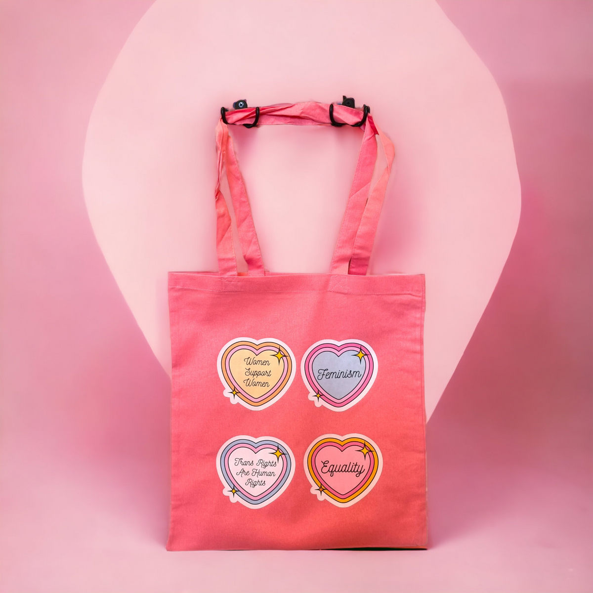 Feminism and Equality Coral/Pink Tote Bag