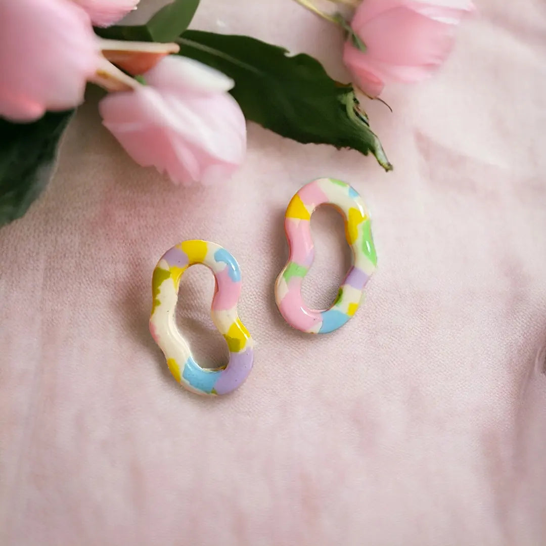Pastel Spring Wiggle Earrings