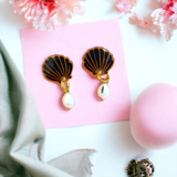 Mermaid Shell Freshwater Pearl Dainty Earrings