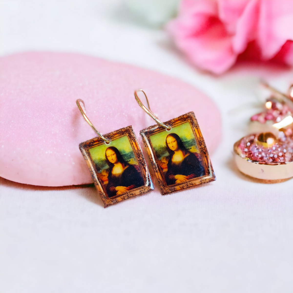 Mona Lisa Art Portrait Earrings