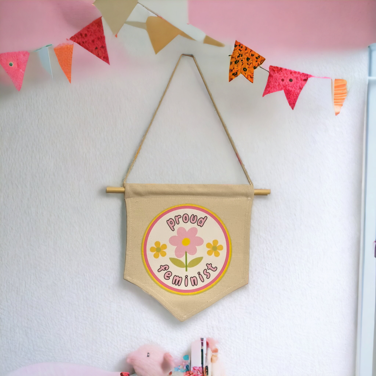 Proud Feminist Canvas Banner Wall Decor