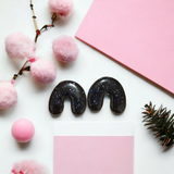 Chunky statement black glitter Stud Earrings