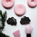 Chunky black cloud stud earrings