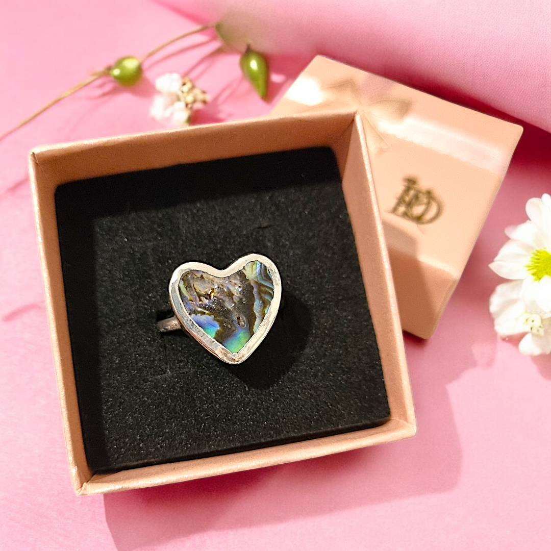 Abalone Heart Ring