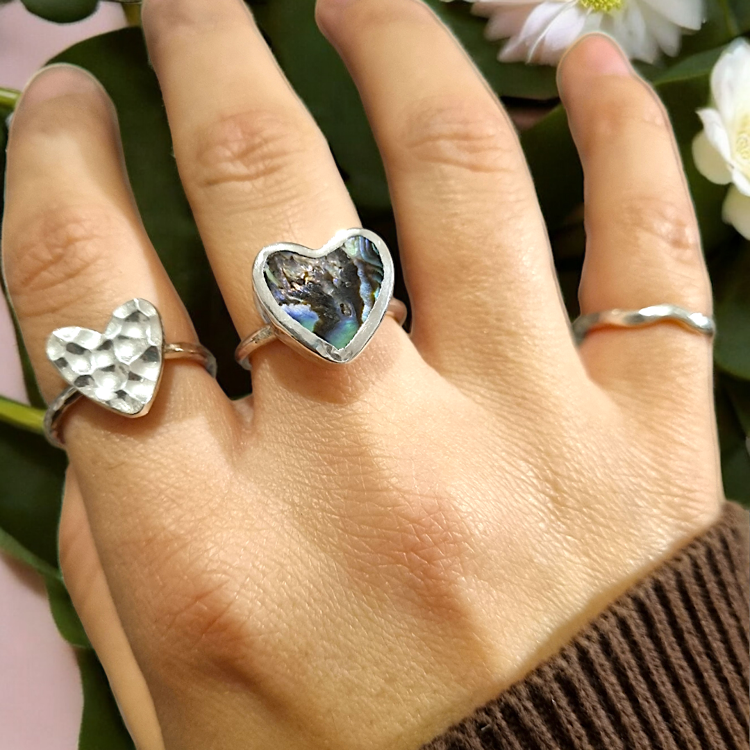 Abalone Heart Ring