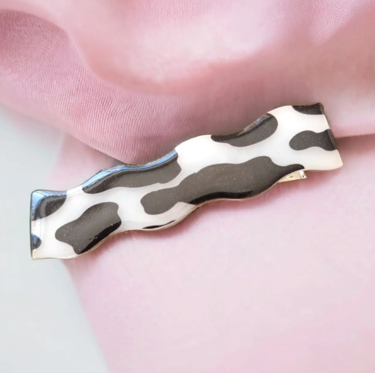 Cow Print Wiggle Hairclip