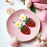 Spring Red Strawberry Earrings