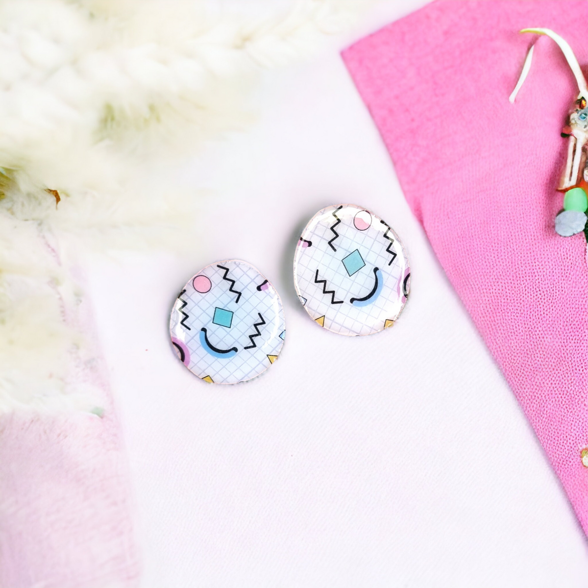 Statement Retro Stud Earrings