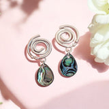Swirl Abalone Shell Dangle Earrings