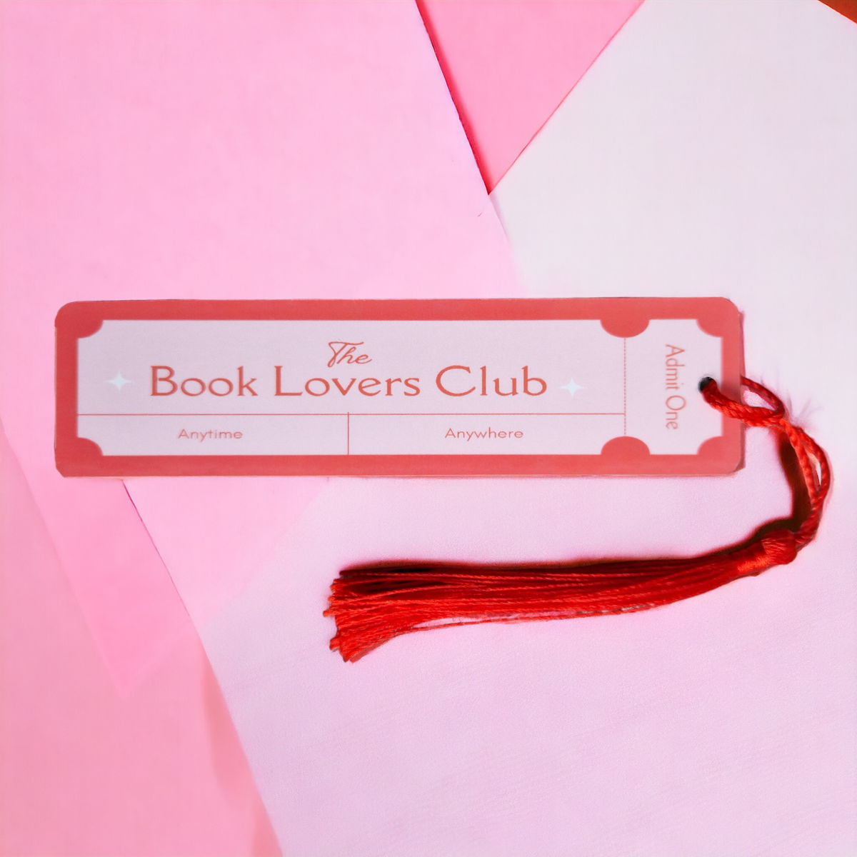 Red 'The Book Lovers Club' Bookmark