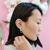 Oval Butterfly Hammered Earrings
