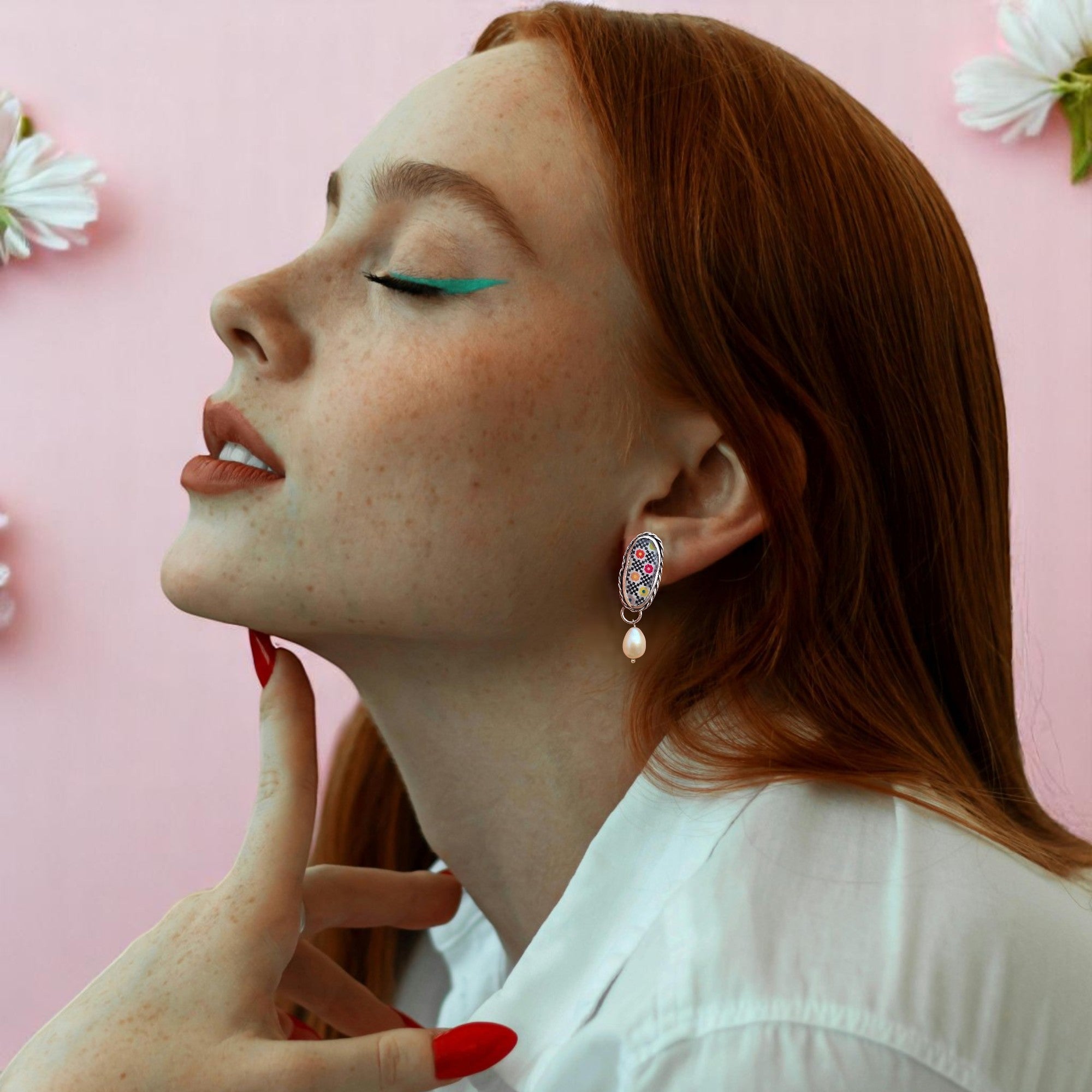 Statement Colourful Flower Retro Style Earrings
