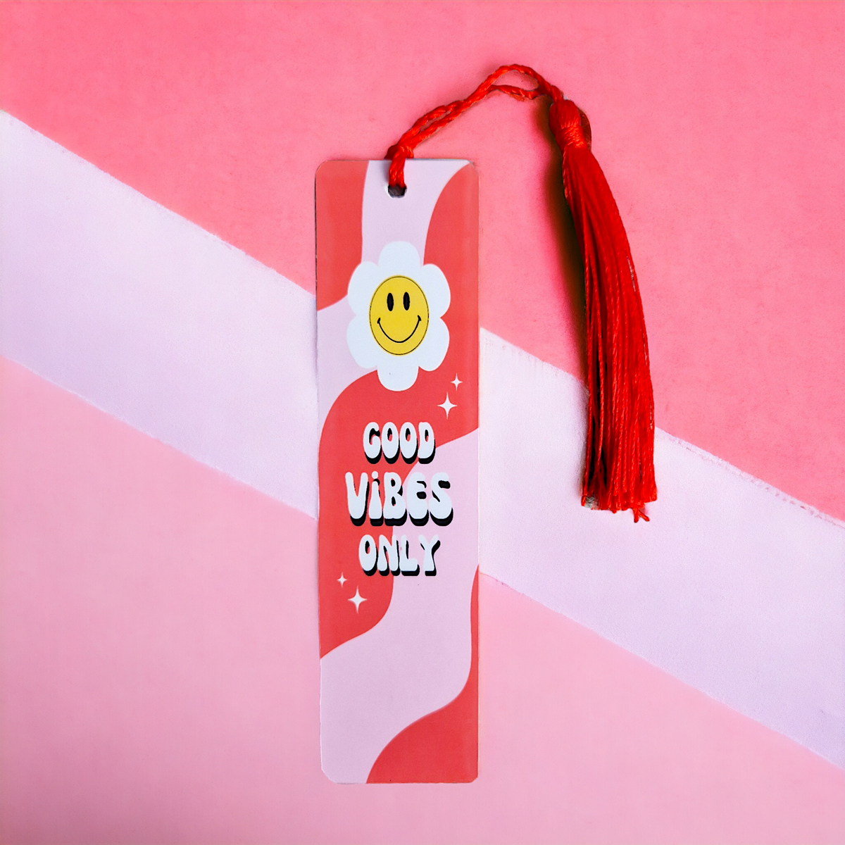 Red 'Good Vibes Only' Bookmark