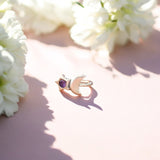 Moon and Star Purple Cubic Zirconia Ring