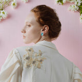 Green Floral Earrings