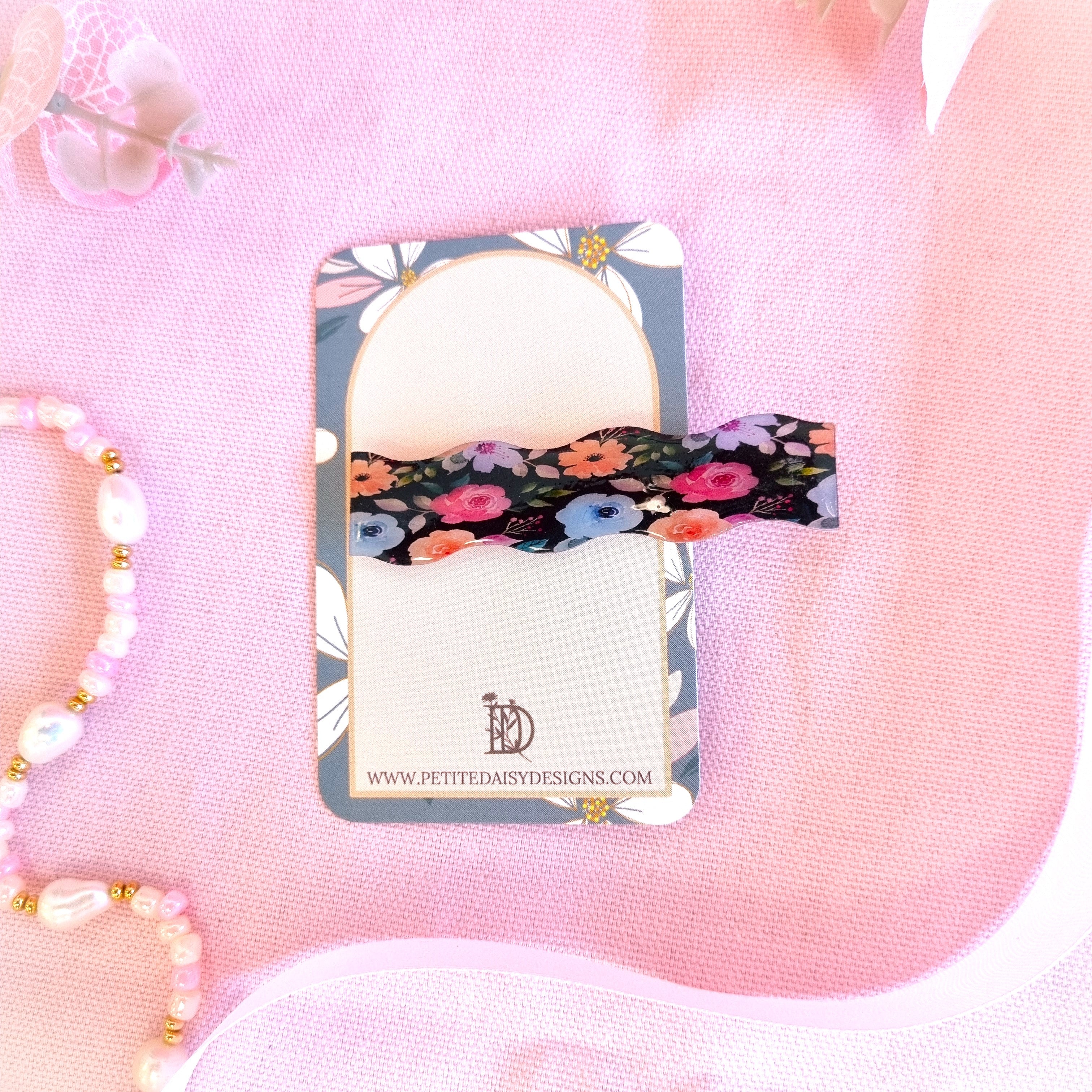 Black Floral Hairclip (Select Quantity)