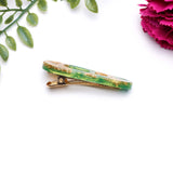 Large Green and Gold Resin Hairclip (Matching Earrings Available) - Petite Daisy Designs