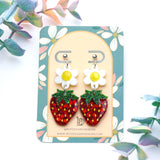 Spring Red Strawberry Earrings